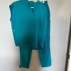 Figs Women's Aqua Straight Leg Jumpsuit